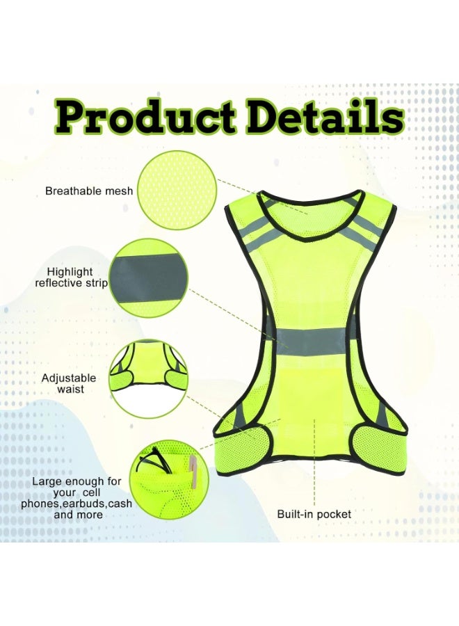 FAYET Reflective Running Vest, High Visibility Safety Vest with Large Pockets for Night Running, Cycling, and Outdoor Activities - Image 3
